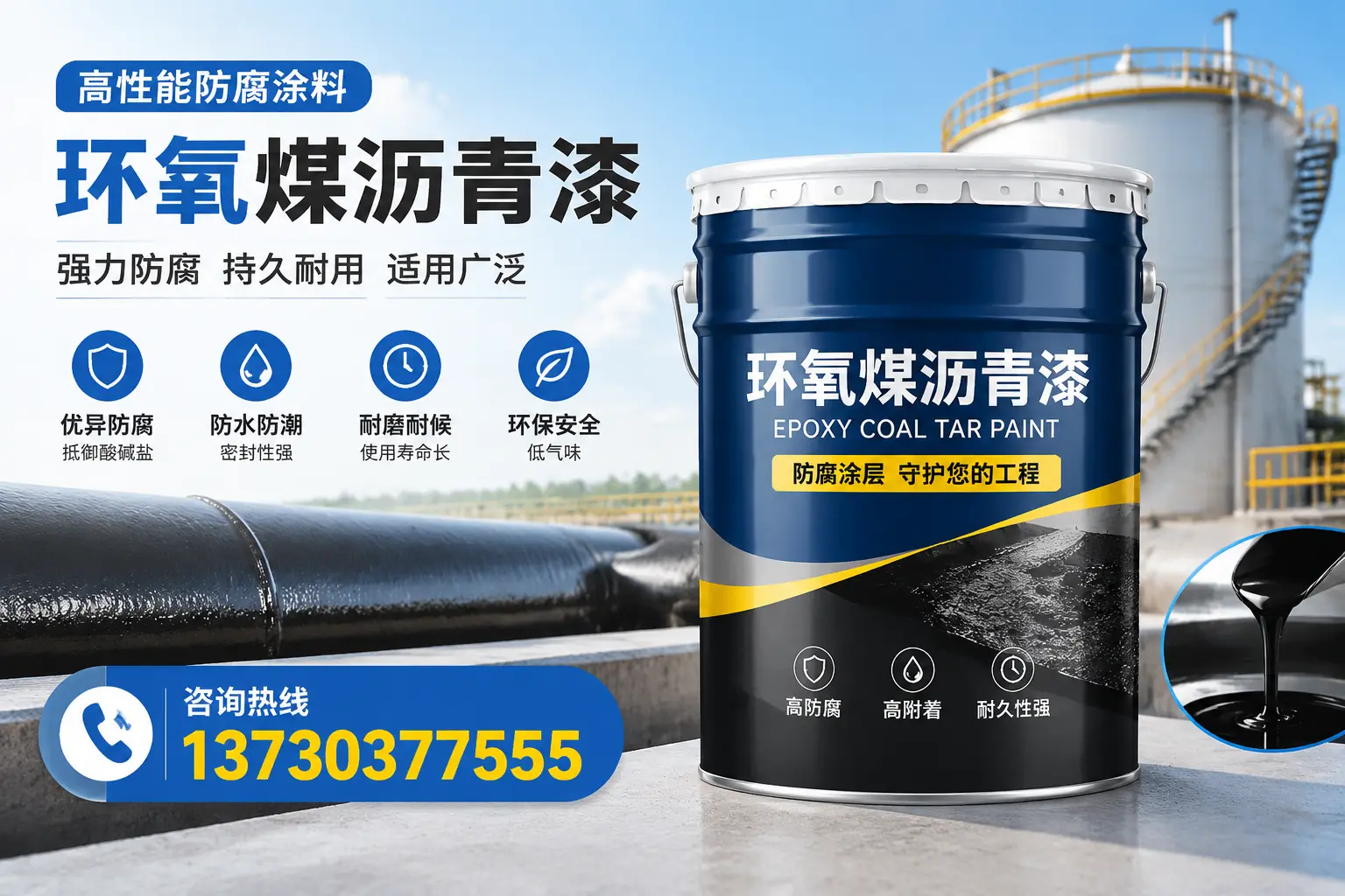 环氧煤沥青漆的耐久性分析，适合泸州的使用场景